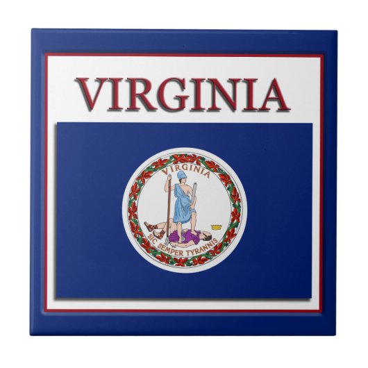 Virginia State Flag Design Tile Fliese (Vorderseite)