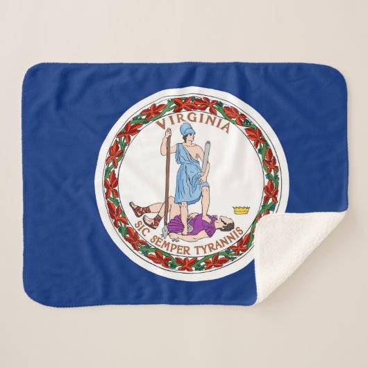 Virginia State Flag Print Patriotic Sherpadecke (Vorderseite (Horizontal))