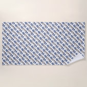 Virginia State Flag Typografy Pattern USA Strandtuch (Vorderseite)