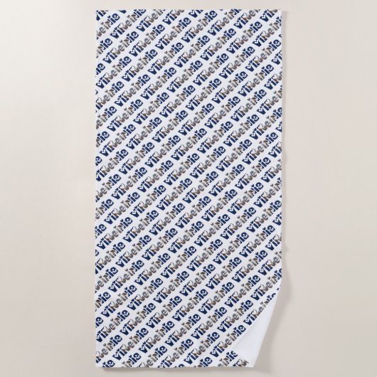 Virginia State Flag Typografy Pattern USA Strandtuch (Vorderseite)