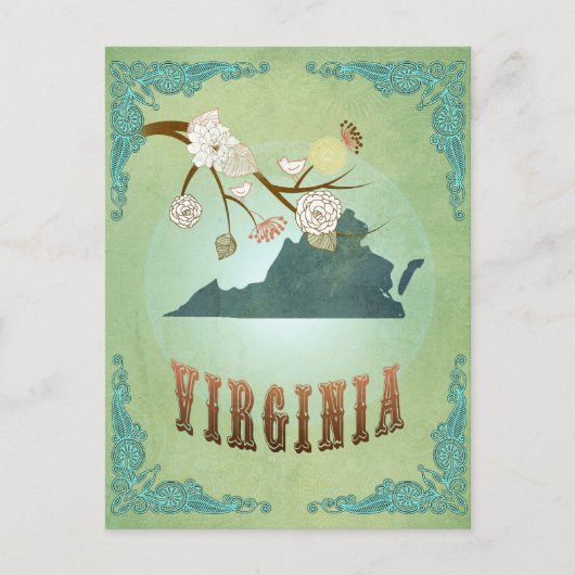 Virginia State Karte – Grün (Vorderseite)