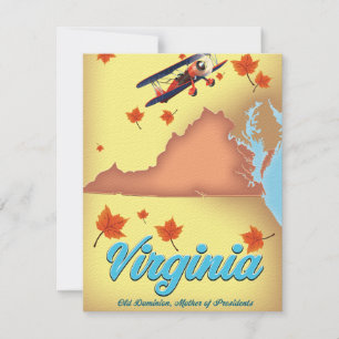 Virginia State Retro-Reiseplakat Karte