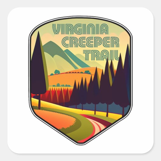 Virginia Strampler Trail Colors Quadratischer Aufkleber (Vorderseite)