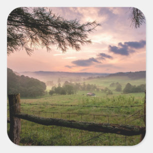 Virginia Sunset Quadratischer Aufkleber