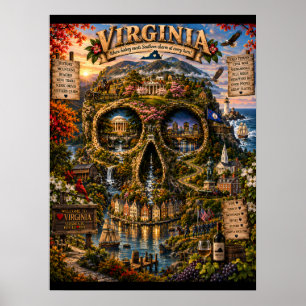 Virginia-Totenkopf-Kunstposter State of Mind Poster