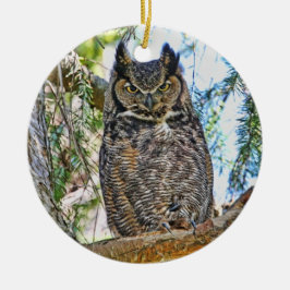 Virginia-Uhu-Anstarren Keramikornament