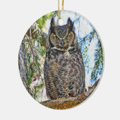 Virginia-Uhu-Anstarren Keramikornament (Links)