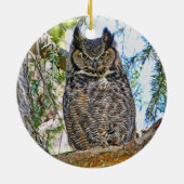 Virginia-Uhu-Anstarren Keramikornament (Hinten)