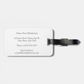 Virginia-Uhu-blaues Muster-Monogramm Gepäckanhänger (Rückseite horizontal)