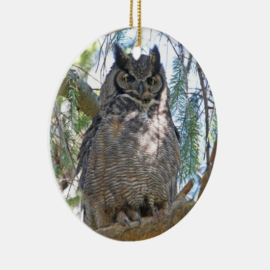 Virginia-Uhu Keramik Ornament (Rechts)