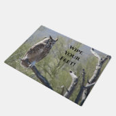 Virginia-Uhu sagt Abwischen Ihre Füße! Fußmatte (Schrägansicht)