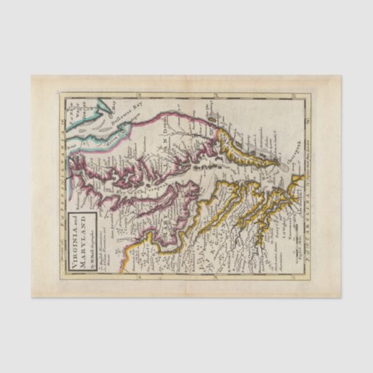 Virginia und Maryland Seidenpapier (Vorderseite)