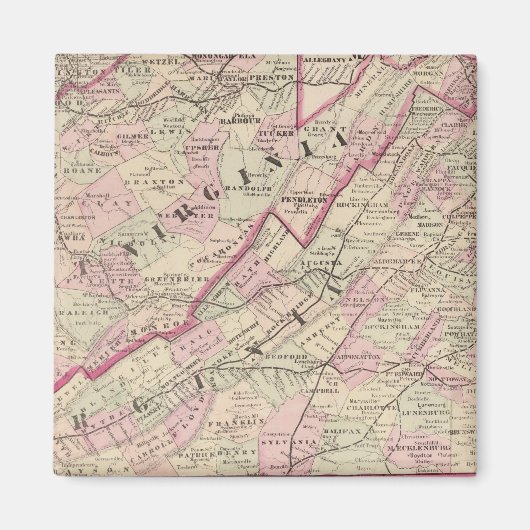 Virginia und West Virginia Magnet (Vorne)