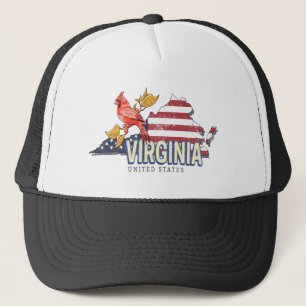 Virginia United Staaten Retro Staat Map Vintag USA Truckerkappe