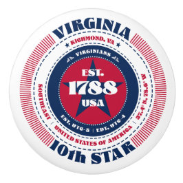 Virginia US Staat Red White Blue Typografy Keramikknauf