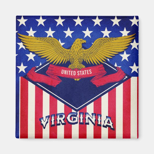 Virginia USA Flag Magnet (Vorne)