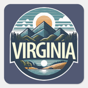 Virginia, USA Quadratischer Aufkleber