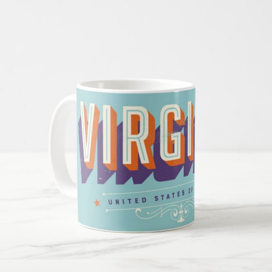 Virginia USA Vintage Postcard Mug Kaffeetasse (Vorderseite Links)