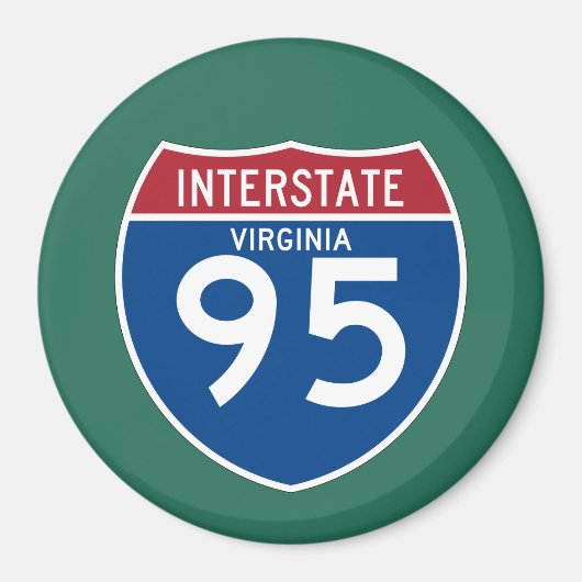 Virginia VA I-95 Interstate Highway Shield - Magnet (Vorne)