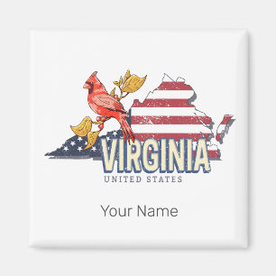 Virginia Vereinigte Staaten Retro-Staatskarte Vint Magnet