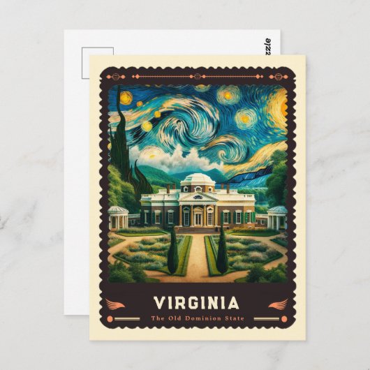 Virginia | Vincent Van Gogh Inspiriert Postkarte (Vorne/Hinten)