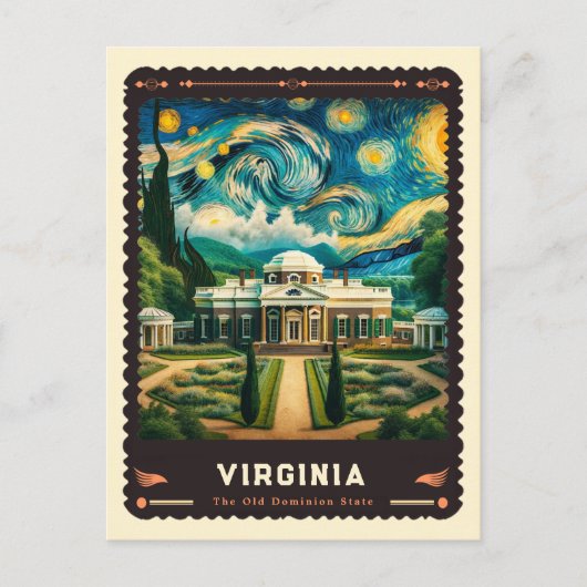 Virginia | Vincent Van Gogh Inspiriert Postkarte (Vorderseite)
