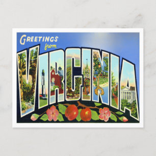 Virginia Vintag Big Letters Postcard Postkarte