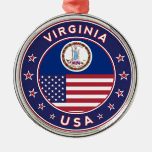 Virginia, Virginia-Aufkleber, Handy, Totbeutel, Ornament Aus Metall