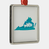Virginia Wave Fishing Ornament Aus Metall (Rechts)