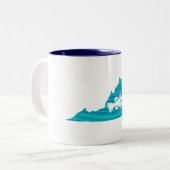 Virginia Wave Fishing Zweifarbige Tasse (Vorderseite Links)