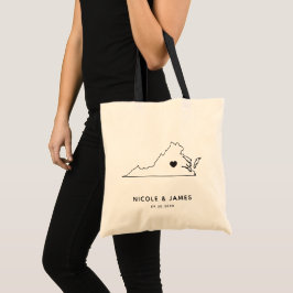 Virginia Wedding Welcome Bag Tasche, Schwarzer Sta Tragetasche