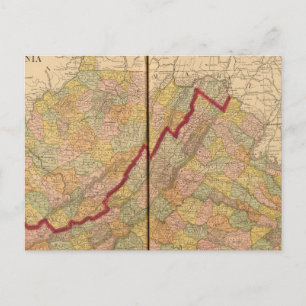 Virginia, West Virginia Postkarte