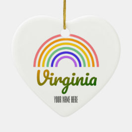 Virginia - West Virginia - Richmond - Regenbogen Keramik Ornament
