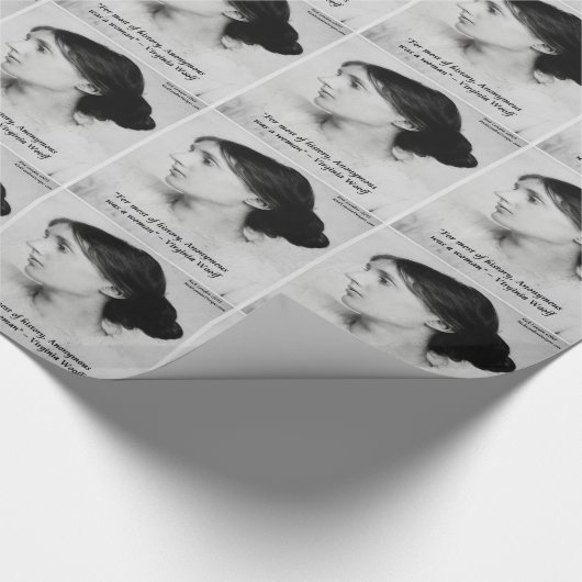 Virginia Woolf Anonymous war ein Zitat von Frauen Geschenkpapier (Ecke)
