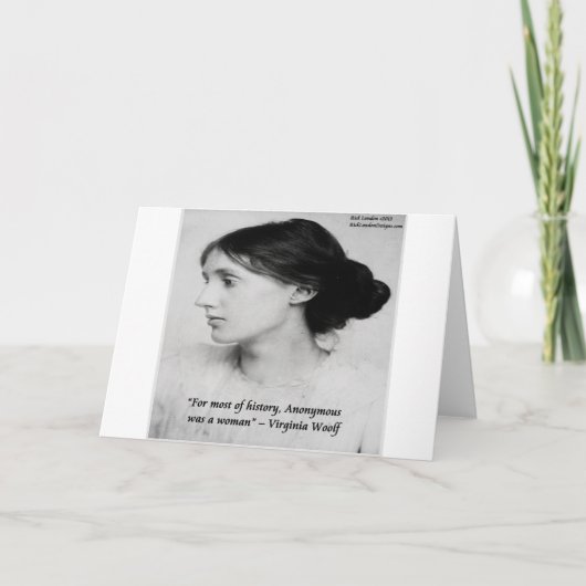 Virginia Woolf Anonymous war ein Zitat von Frauen Karte (Vorderseite)