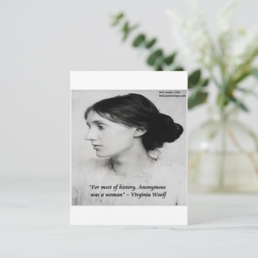 Virginia Woolf Anonymous war ein Zitat von Frauen Postkarte (Stehend Vorderseite)