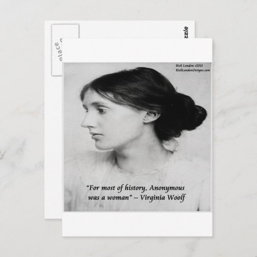 Virginia Woolf Anonymous war ein Zitat von Frauen Postkarte (Vorne/Hinten)