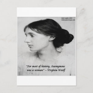 Virginia Woolf Anonymous war ein Zitat von Frauen Postkarte