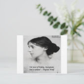 Virginia Woolf Anonymous war ein Zitat von Frauen Postkarte (Stehend Vorderseite)