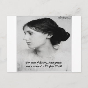Virginia Woolf Anonymous war ein Zitat von Frauen Postkarte