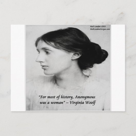 Virginia Woolf Anonymous war ein Zitat von Frauen Postkarte (Vorderseite)