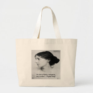 Virginia Woolf Anonymous War Eine Frau Zitat Jumbo Stoffbeutel