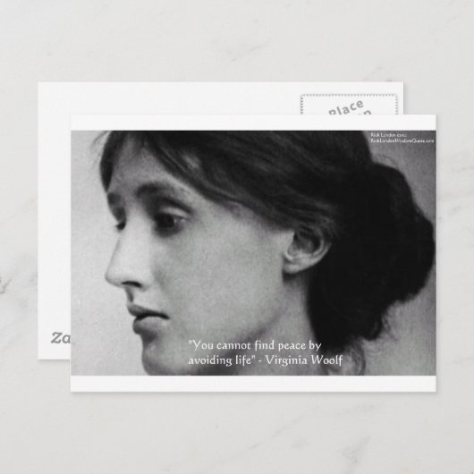 Virginia Woolf "Friede finden" - Zitate von Weishe Postkarte (Vorne/Hinten)
