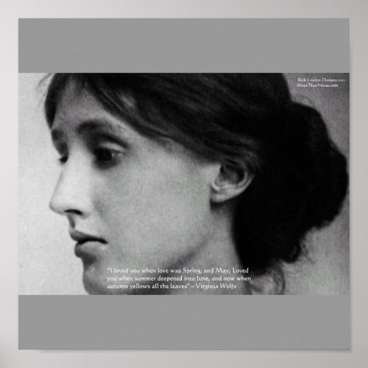 Virginia Woolf "Liebe Herbst" Liebe Zitat Poster (Vorne)
