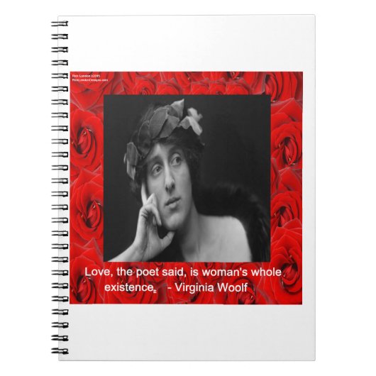 Virginia Woolf & Liebe Zitat Notizblock (Vorderseite)