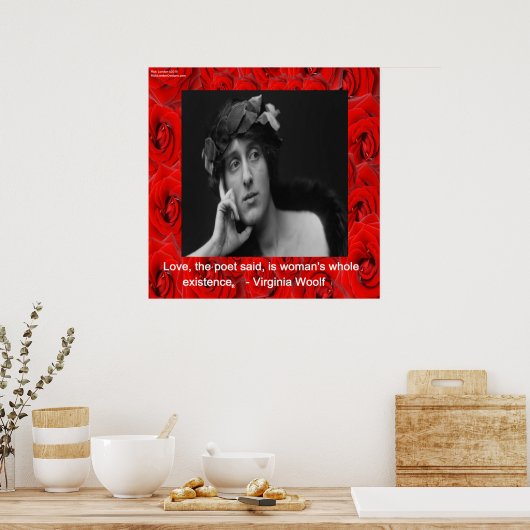 Virginia Woolf & Liebe Zitat Poster (Küche)