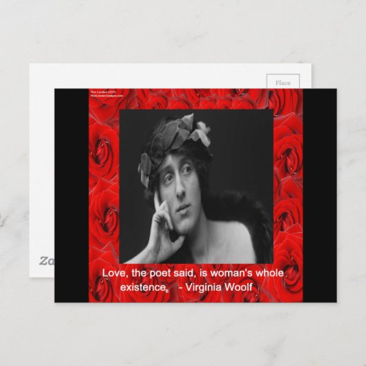Virginia Woolf & Liebe Zitat Postkarte (Vorne/Hinten)