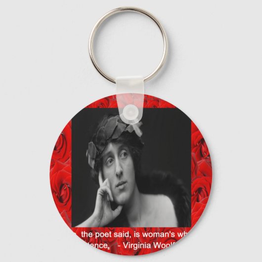Virginia Woolf & Liebe Zitat Schlüsselanhänger (Vorderseite)