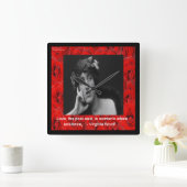 Virginia Woolf & Love Quote Wall Clock Quadratische Wanduhr (Zuhause)
