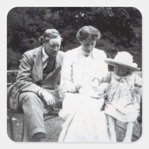 Virginia Woolf mit Clive und julianischer Bell, Quadratischer Aufkleber